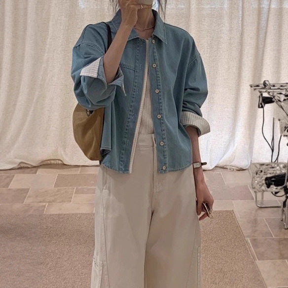 Soft Denim Shirt Jacket for Women