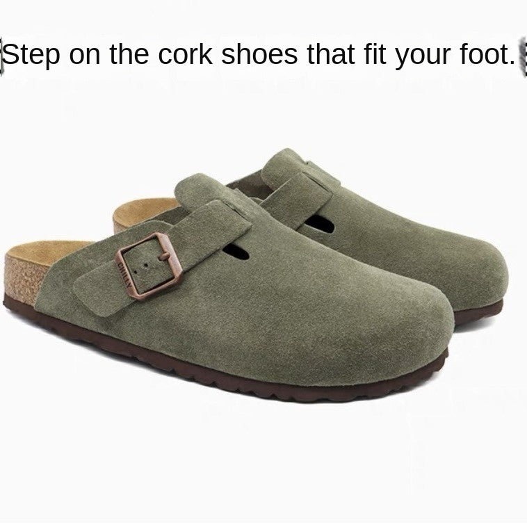 Warm Leather Cork Sandals