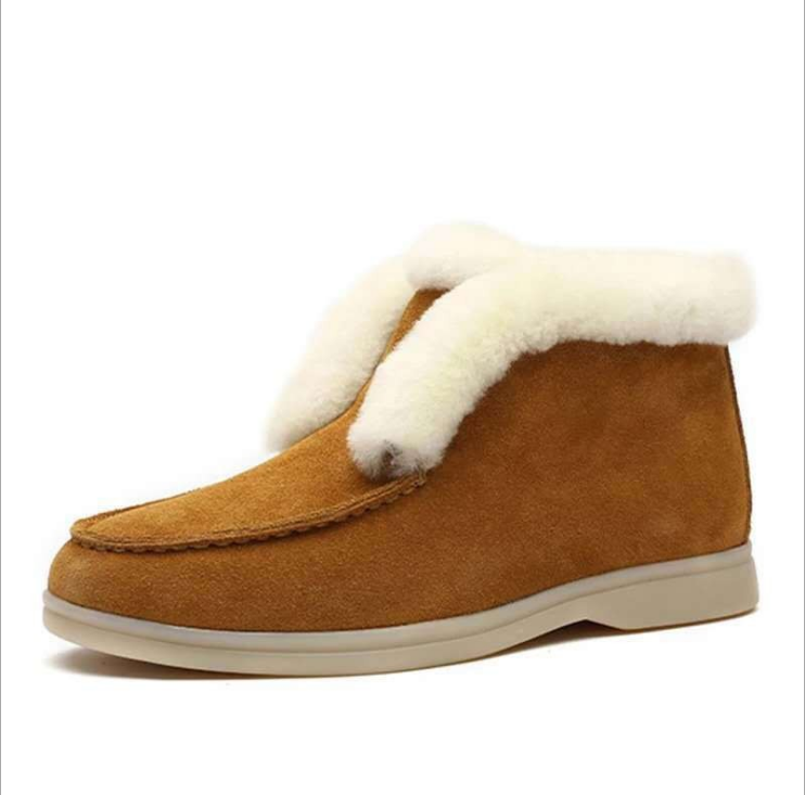 Winter Warm Plush Suede Slippers Women