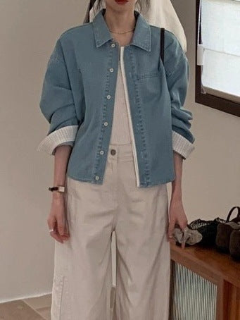 Soft Denim Shirt Jacket for Women