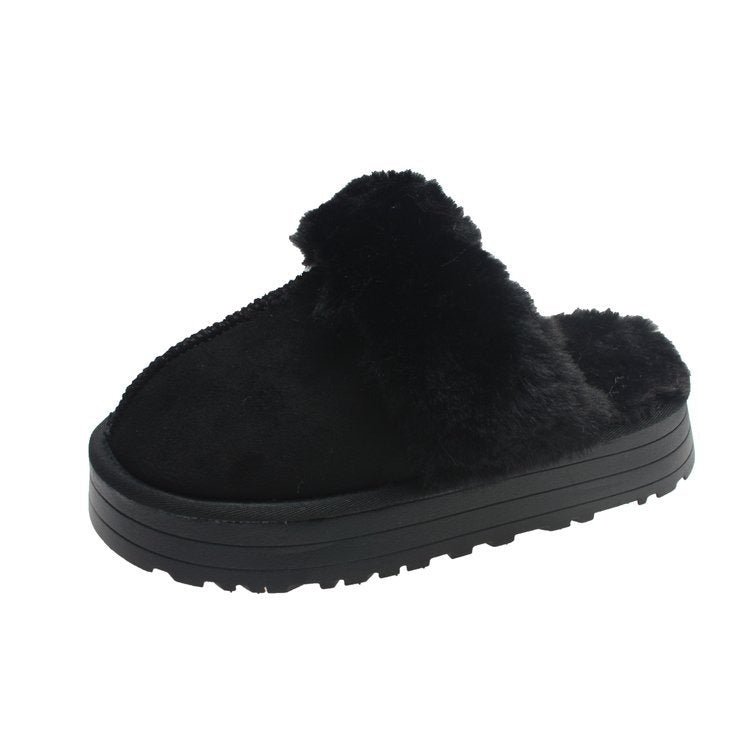 Winter Warm Plush Suede Slippers Women