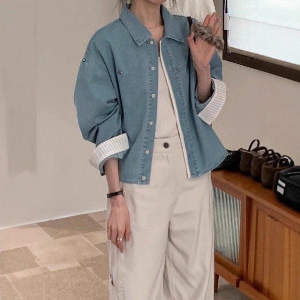Soft Denim Shirt Jacket for Women