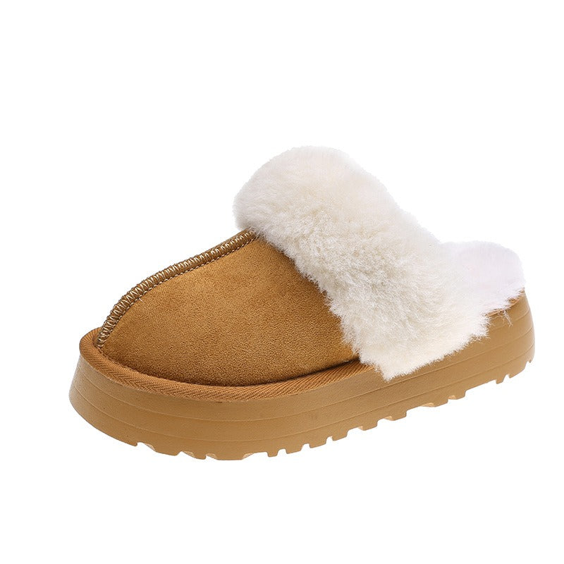 Winter Warm Plush Suede Slippers Women