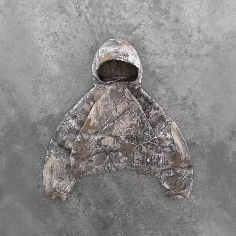 Autumn Women's Camouflage Hoodie Fashion Jungle Maple Leaf Branches 3D Printed Sweatshirt