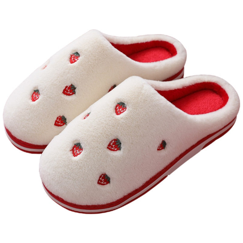 Fashion Fruit Indoor Slippers Women Warm Plush Home