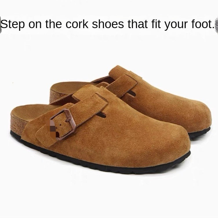 Warm Leather Cork Sandals