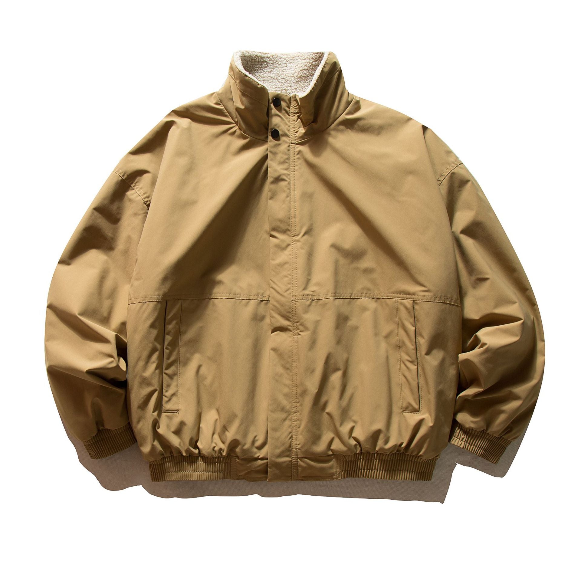 Shearling Cotton Coat Men's Simple Solid Color Loose Versatile Outerwear