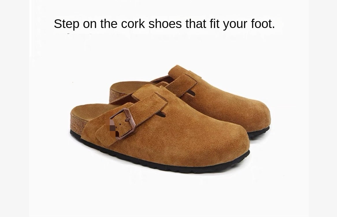 Warm Leather Cork Sandals