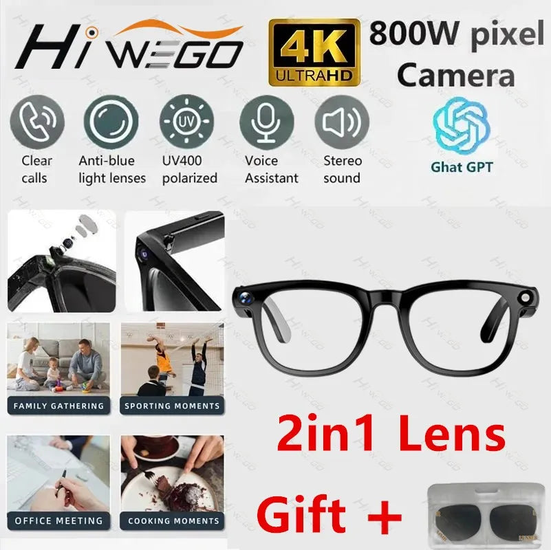 Smart AI Glasses 4K Camera