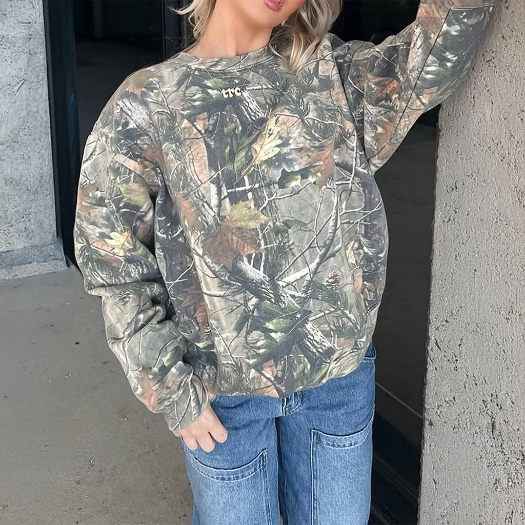 Casual Print Long Sleeve Sweater Women's Hoodie