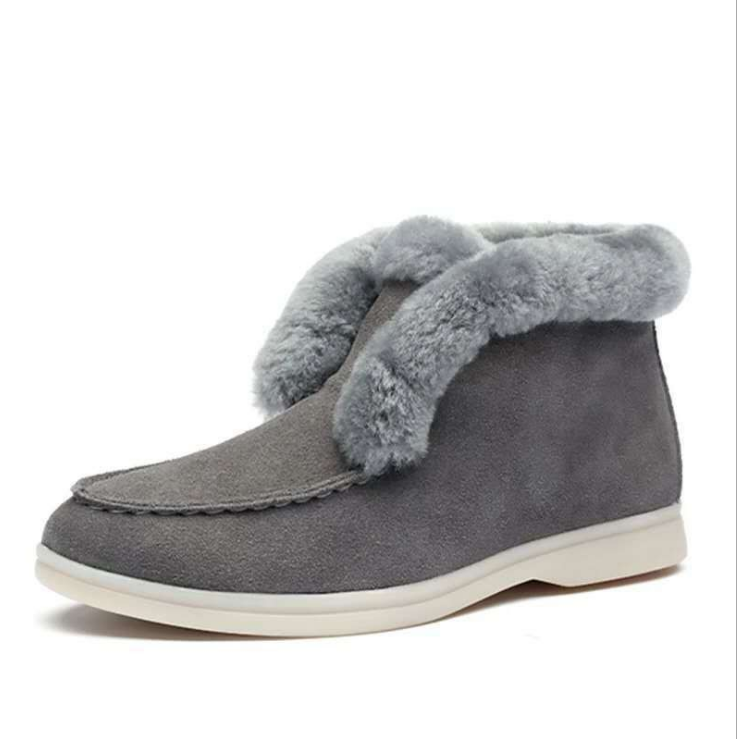 Winter Warm Plush Suede Slippers Women