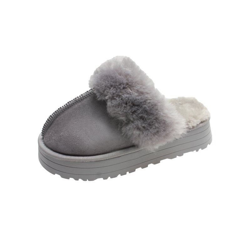 Winter Warm Plush Suede Slippers Women