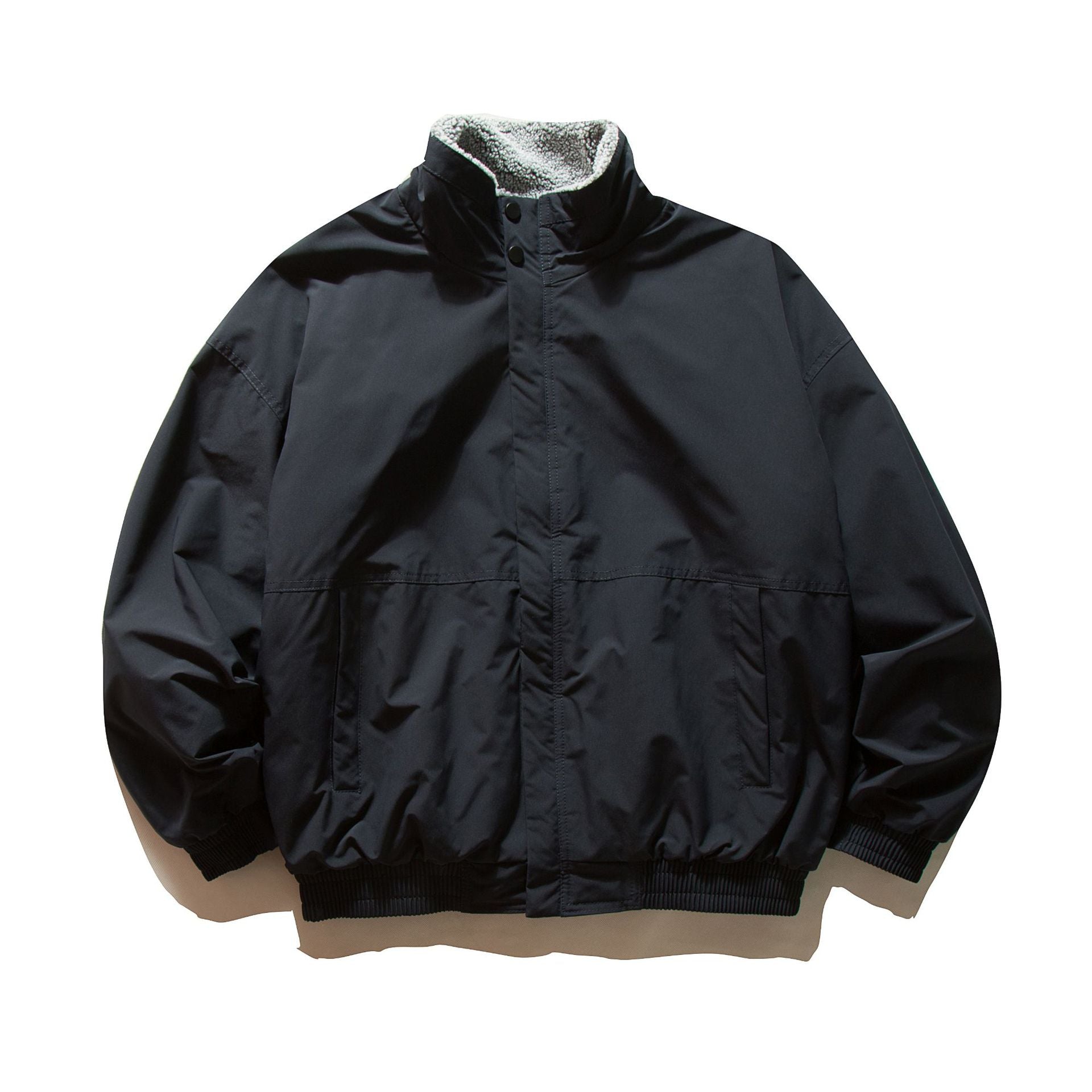 Shearling Cotton Coat Men's Simple Solid Color Loose Versatile Outerwear