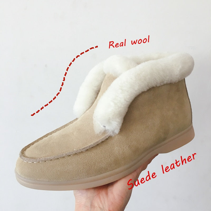 Winter Warm Plush Suede Slippers Women