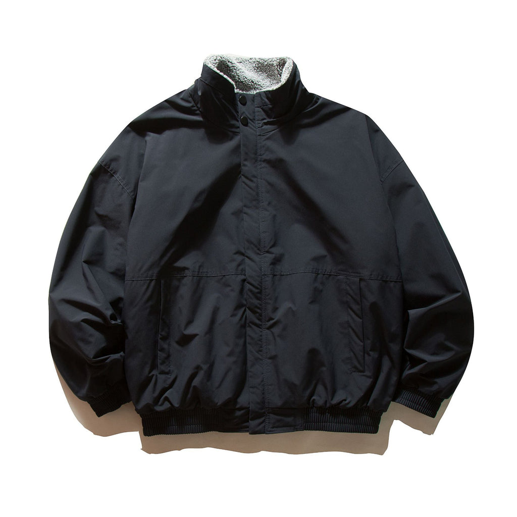 Shearling Cotton Coat Men's Simple Solid Color Loose Versatile Outerwear